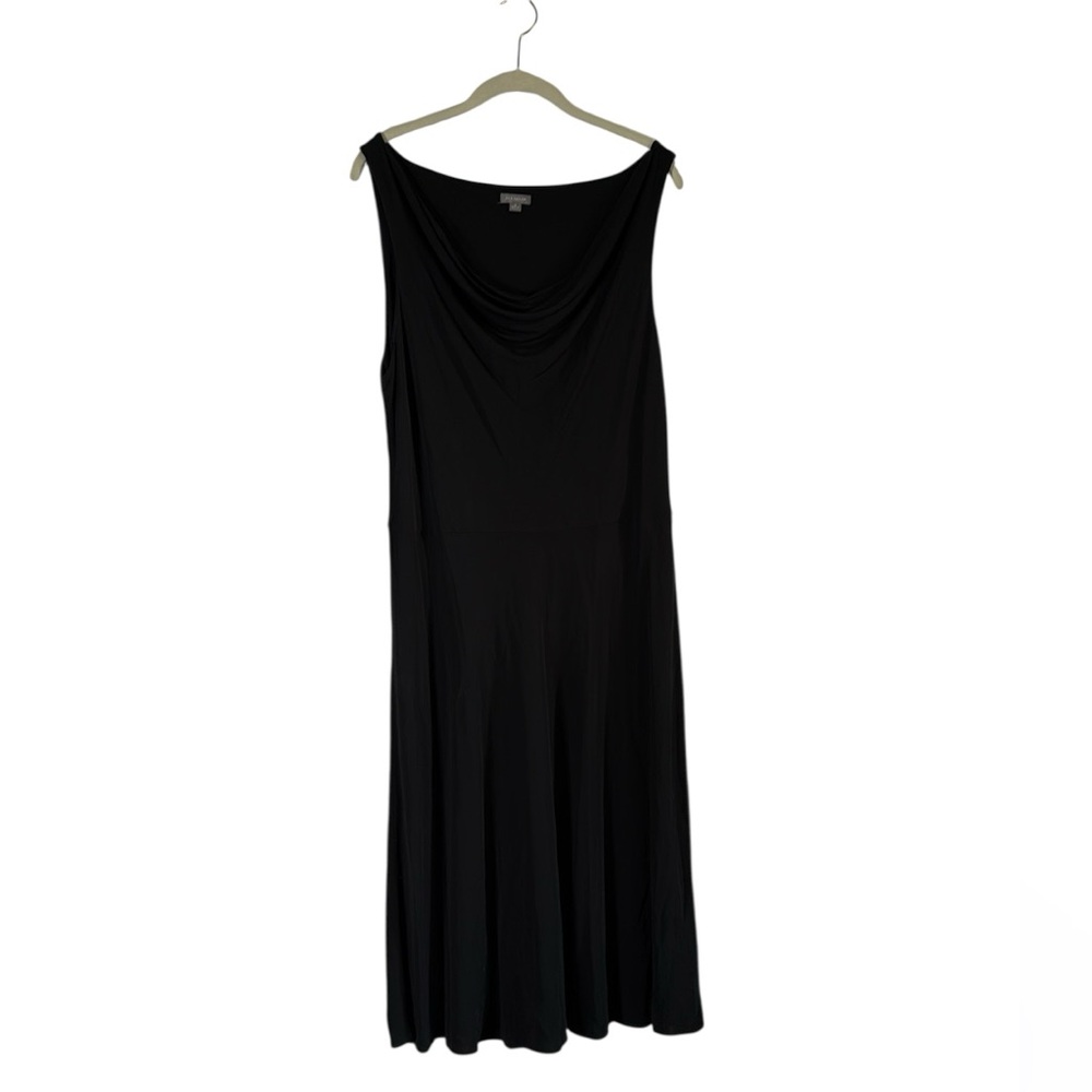 Ann Taylor Cowl Neck Sleeveless Midi Dress Black size 16